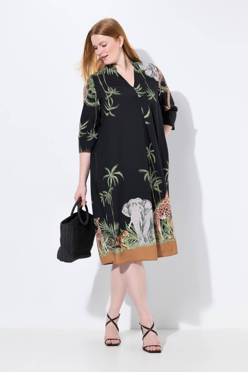 Große Größen Lyocell-Midikleid, Damen, schwarz, Größe: 46/48, Synthetische Fasern, Ulla Popken von Selection