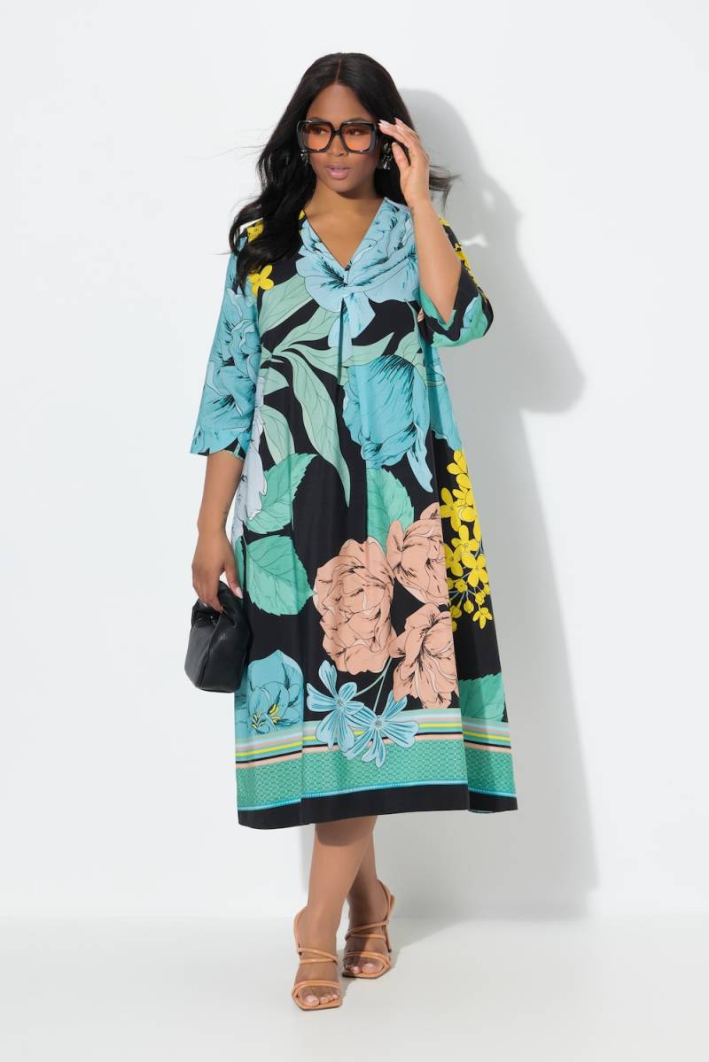 Große Größen Lyocell-Midikleid, Damen, schwarz, Größe: 50/52, Synthetische Fasern, Ulla Popken von Selection