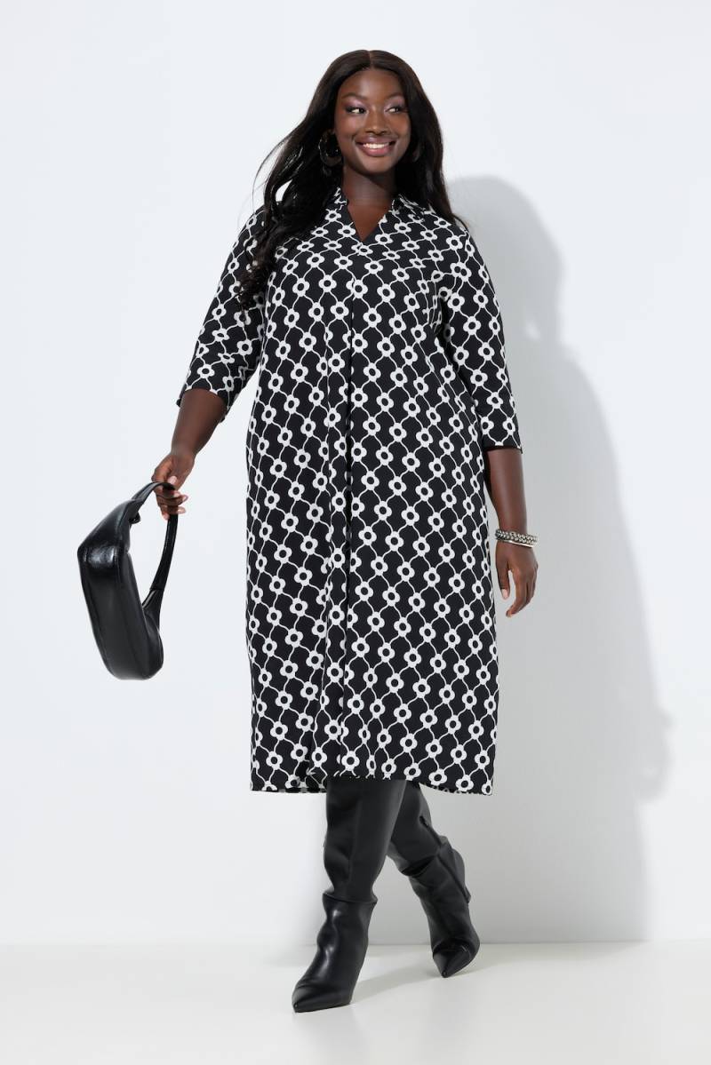 Große Größen Lyocell-Midikleid, Damen, schwarz, Größe: 50/52, Synthetische Fasern, Ulla Popken von Selection