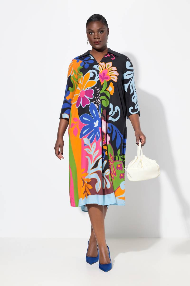 Große Größen Lyocell-Midikleid, Damen, schwarz, Größe: 54/56, Synthetische Fasern, Ulla Popken von Selection