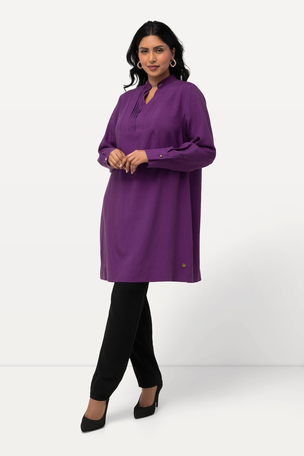 Große Größen Lyocell-Tunika, Damen, lila, Größe: 42/44, Synthetische Fasern, Ulla Popken von Selection