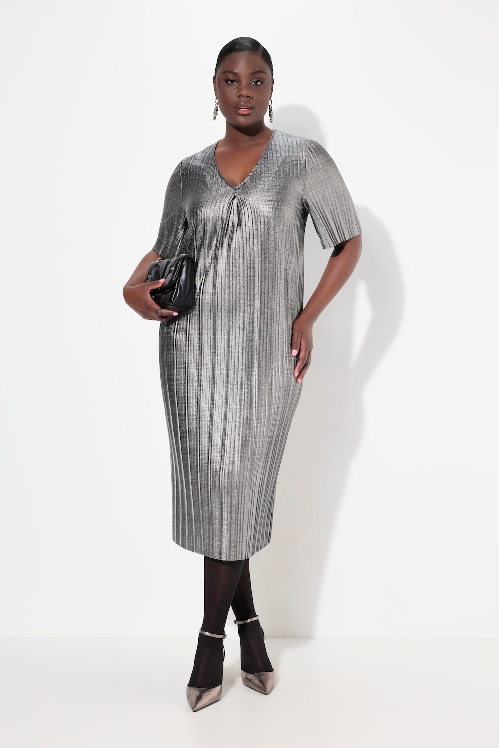 Große Größen Midikleid, Damen, grau, Größe: 50/52, Polyester, Ulla Popken Große Größen Midikleid, Damen, grau, Größe: 50/52, Polyester, Ulla Popken von Selection