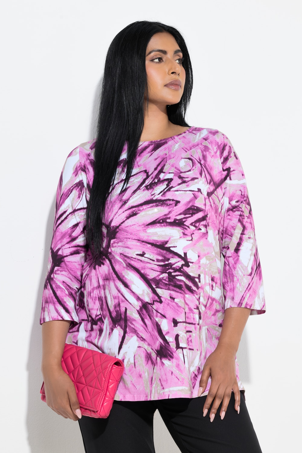 Große Größen Pima Cotton Shirt, Damen, lila, Größe: 54/56, Baumwolle, Ulla Popken von Selection