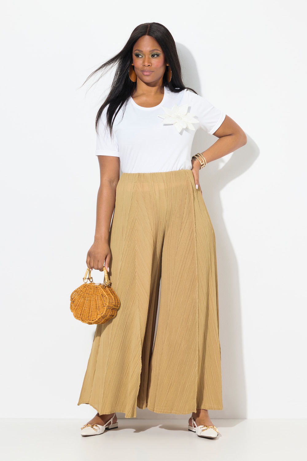 Große Größen Plissee-Hose, Damen, braun, Größe: 42/44, Polyester, Ulla Popken Große Größen Plissee-Hose, Damen, braun, Größe: 42/44, Polyester, Ulla Popken von Selection
