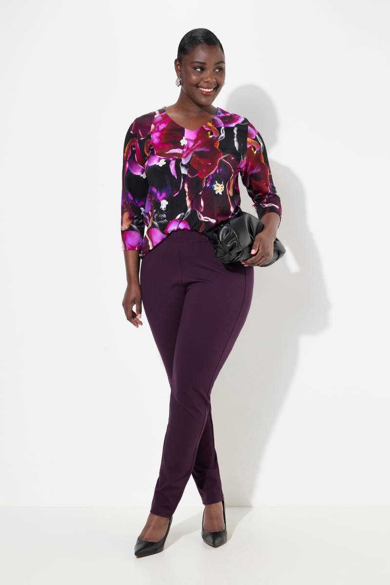 Große Größen Punto-Hose Sienna, Damen, lila, Größe: 50, Viskose/Synthetische Fasern, Ulla Popken von Selection