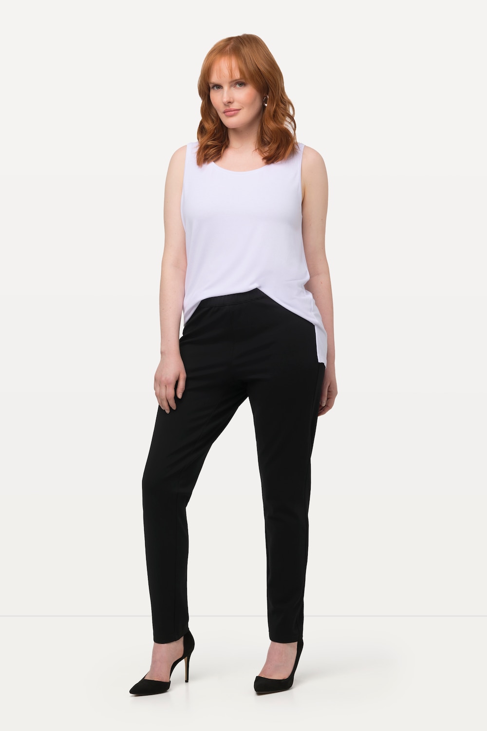 Große Größen Punto-Hose Sienna, Damen, schwarz, Größe: 44, Viskose/Synthetische Fasern, Ulla Popken von Selection