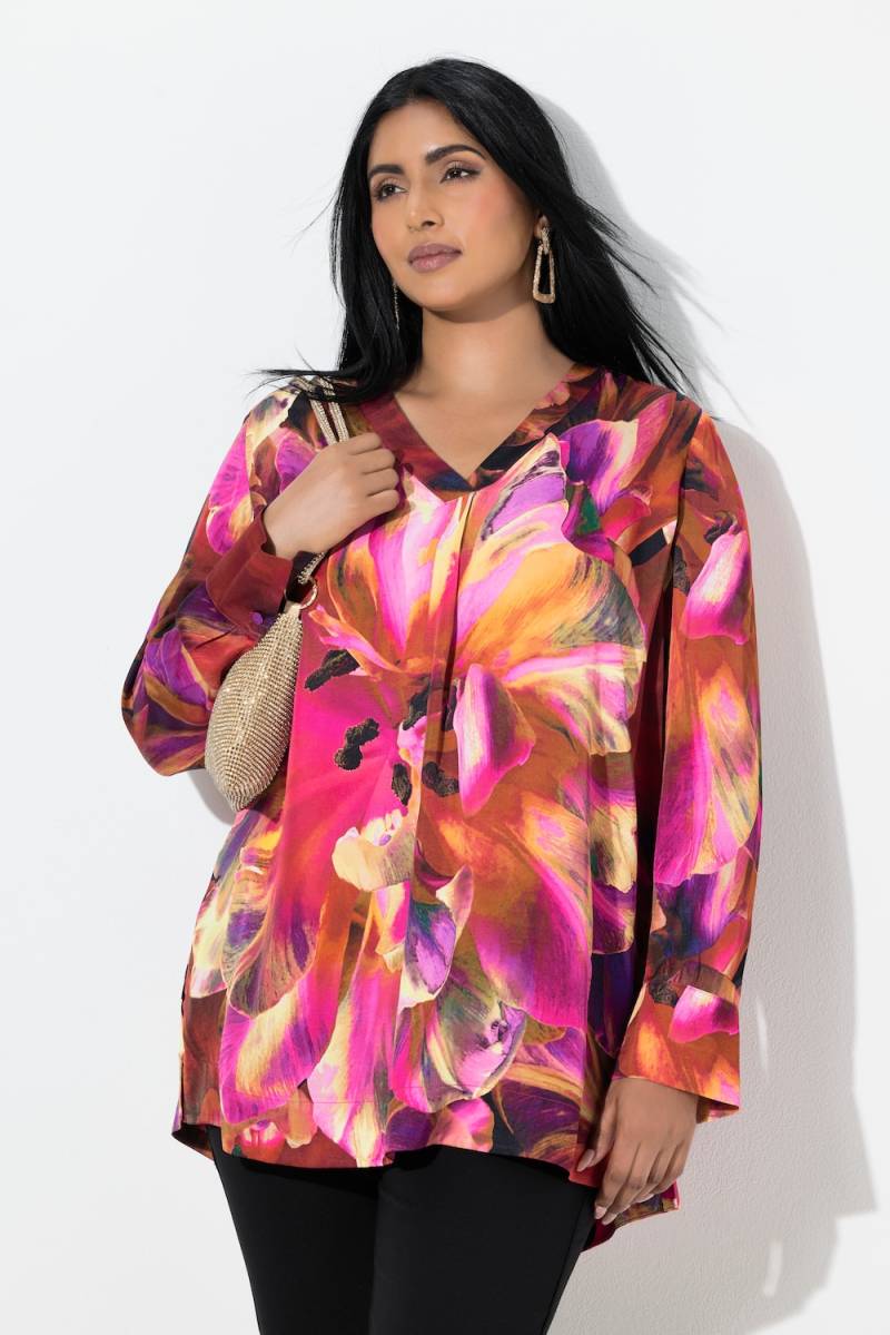 Große Größen Satinbluse, Damen, lila, Größe: 46/48, Viskose, Ulla Popken von Selection