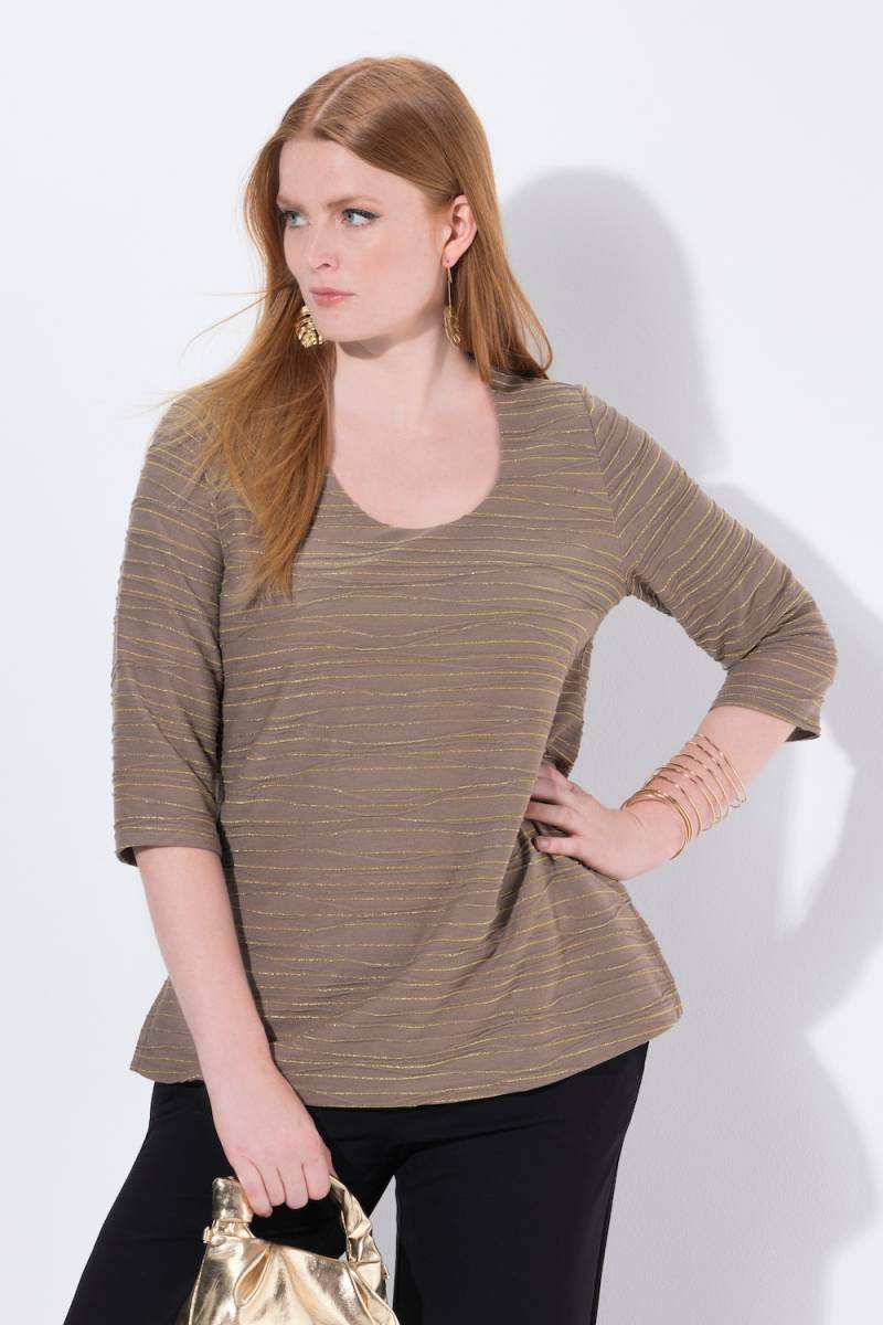 Große Größen Shirt, Damen, braun, Größe: 54/56, Viskose, Ulla Popken von Selection