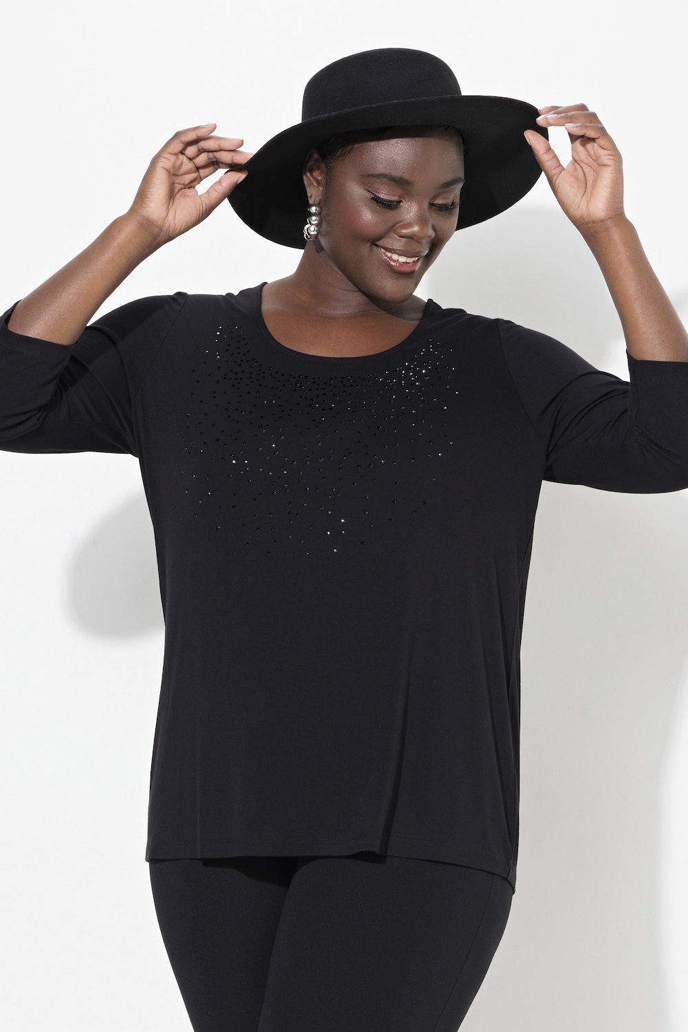 Große Größen Shirt, Damen, schwarz, Größe: 58/60, Viskose, Ulla Popken von Selection