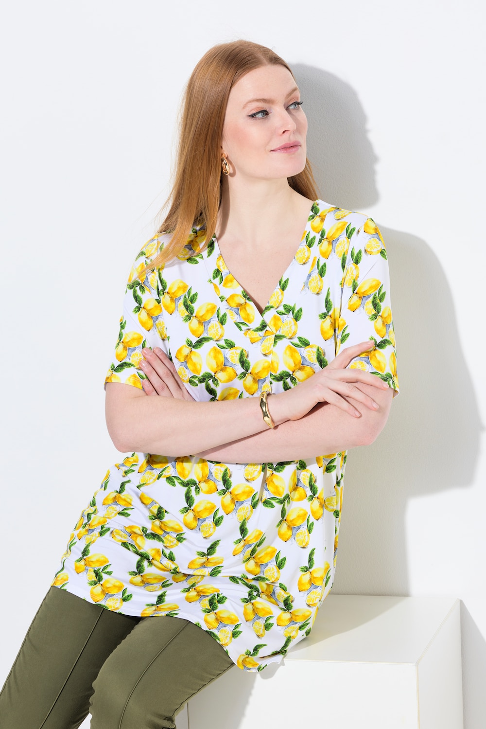 Große Größen Slinky-Shirt, Damen, weiß, Größe: 58/60, Viskose, Ulla Popken von Selection