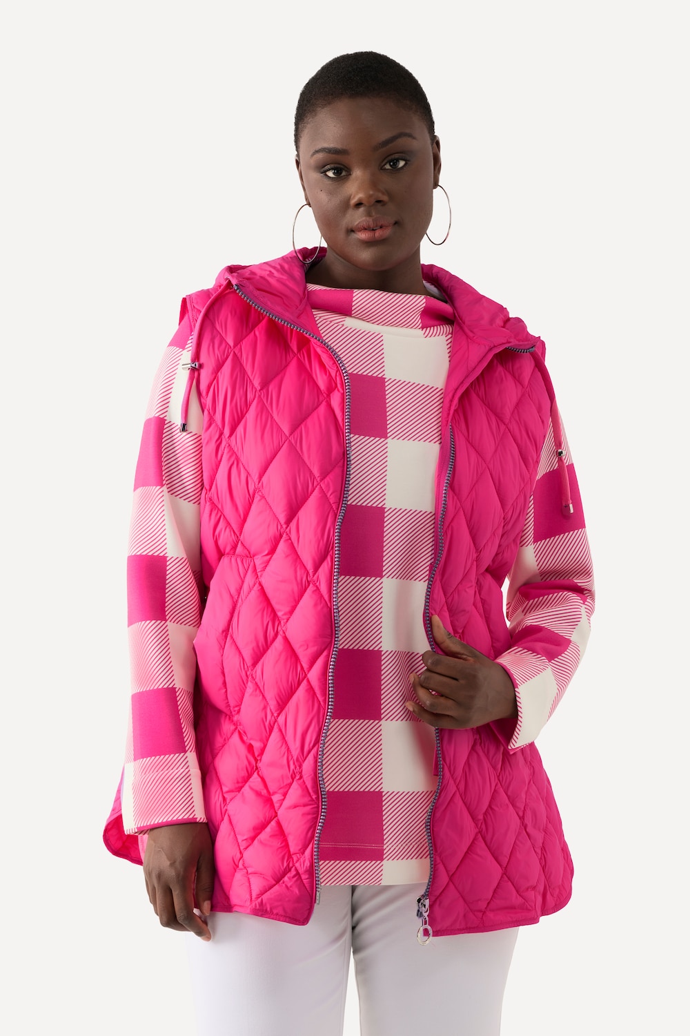 Große Größen Steppweste, Damen, rosa, Größe: 58/60, Synthetische Fasern, Ulla Popken von Selection