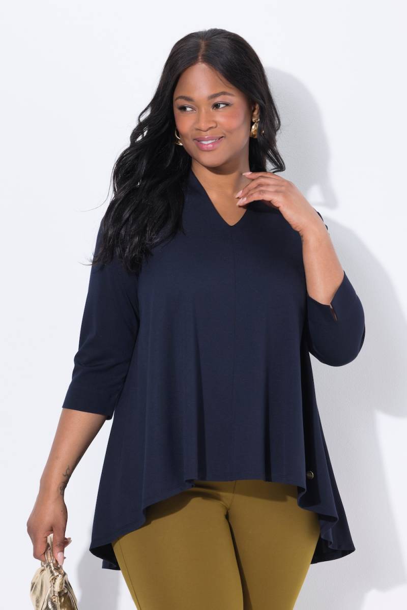 Große Größen T-Shirt, Damen, blau, Größe: 42/44, Viskose/Synthetische Fasern, Ulla Popken Große Größen T-Shirt, Damen, blau, Größe: 42/44, Viskose/Synthetische Fasern, Ulla Popken von Selection