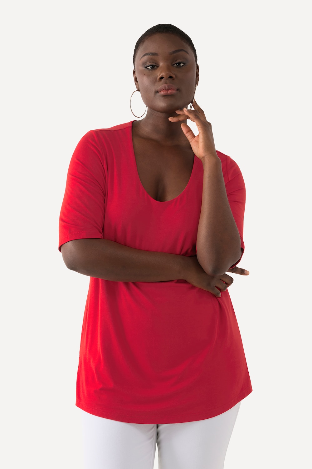 Große Größen T-Shirt, Damen, rot, Größe: 42/44, Viskose, Ulla Popken von Selection