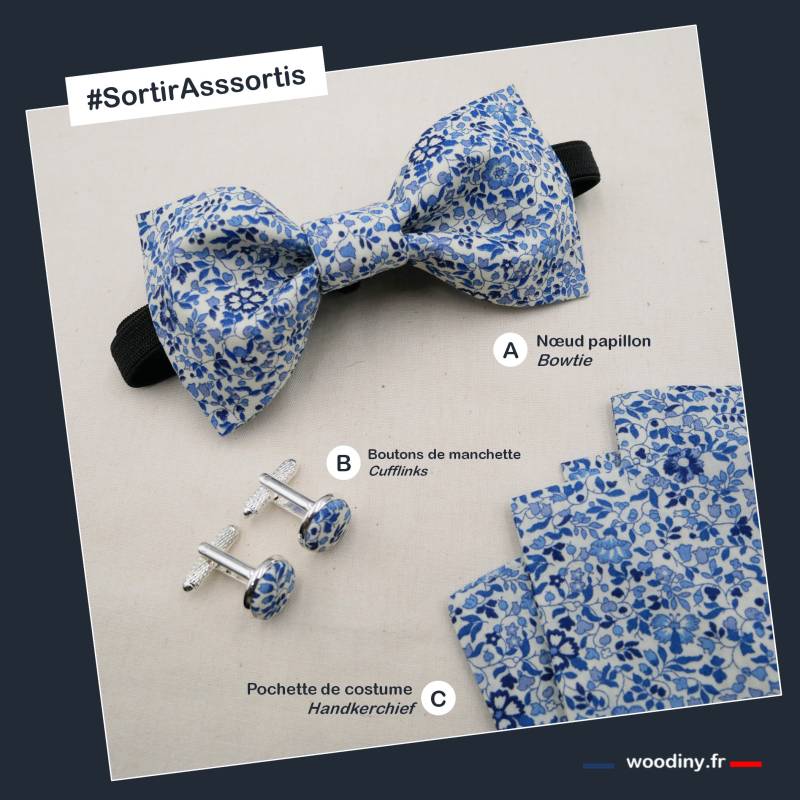 Blaue Fliege, Blaue Liberty-Fliege, Blumenfliege, Für Männer, Kinder Und Babys, "Mistral" von SelectionW