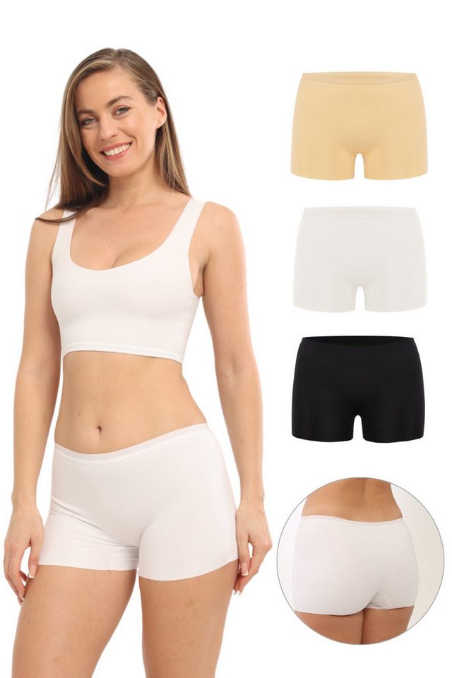 Selef Creation Boxer Damen Boxer mit nahtloser Perfektion unsichtbar u. Kleidung (3er Pack) unsichtbar unter Kleidung, besonders elastisch von Selef Creation