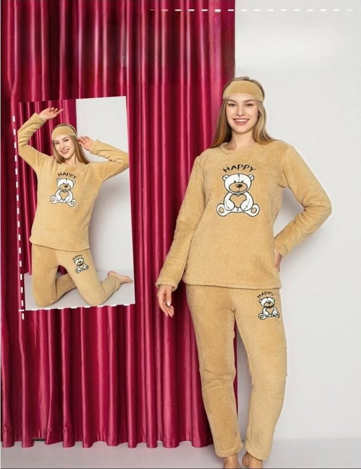 Selef Creation Pyjama Flauschige Pyjama Set für Winter Schlafanzug 3Tlg von Selef Creation