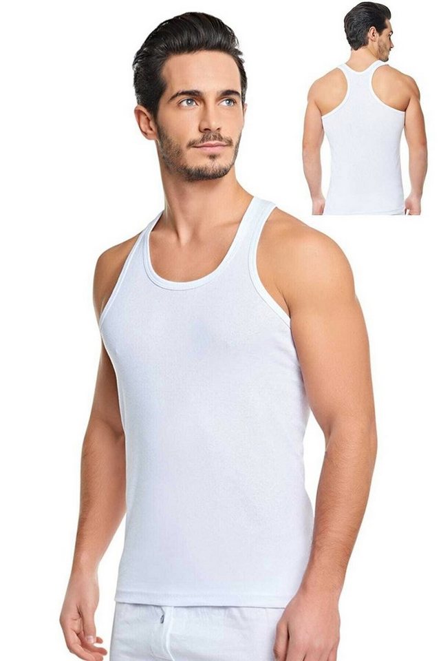 Selef Creation Unterhemd 4er Pack Rambo Herren Unterhemd Feinripp Tank-Top 100% Baumwolle schnelltrocknendes, geruchshemmende Eigenschaften von Selef Creation