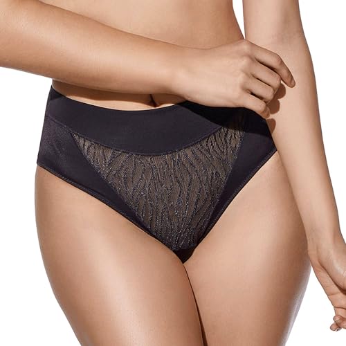 Selene Damen Slip mit hoher Taille Norma 2er Pack - Schwarz , 42 von Selene