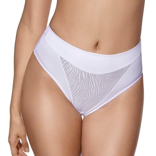 Selene Damen Slip mit hoher Taille Norma 2er Pack - Weiß , 46 von Selene