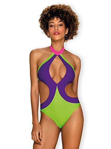 Selente Love & Fun Damen Bikini/Badeanzug/Monokini in verführerischem Design, Monokini Lila/Grün, Gr. S von Selente