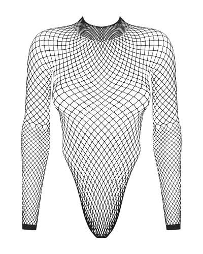 Selente Love & Fun verführerisches 2-teiliges Damen Dessous-Set aus Netz-Body & Satin-Augenbinde, Made in EU (S/M/L, Schwarz-Netz) von Selente