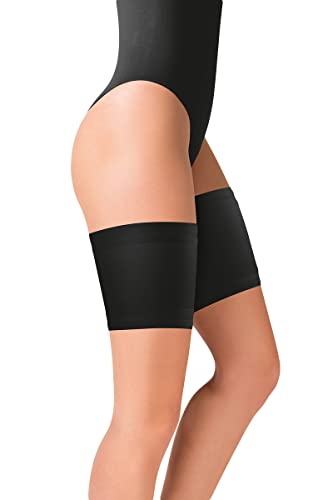 Selente Lovely Legs Damen elastische Oberschenkelbänder aus Satin, made in EU, Schwarz-Satin, 3XL-4XL Selente Lovely Legs Damen elastische Oberschenkelbänder aus Satin, made in EU, Schwarz-Satin, 3XL-4XL von Selente