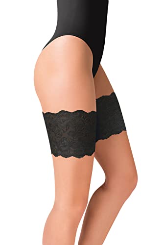 Selente Lovely Legs Damen elastische Oberschenkelbänder aus Spitze, made in EU, Schwarz-Spitze, 3XL-4XL von Selente