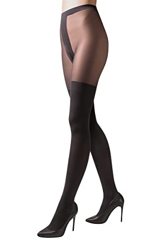 Selente Lovely Legs raffinierte Damen Strumpfhose in Strapsstrumpf-Optik, made in EU, Schwarz-Overknee, Gr. L Selente Lovely Legs raffinierte Damen Strumpfhose in Strapsstrumpf-Optik, made in EU, Schwarz-Overknee, Gr. L von Selente