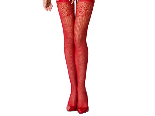 Selente Lovely Legs verführerische Damen Strapsgürtel-Strümpfe als praktische Kombination, made in Italy, rot-sterne-ouvert Einheitsgröße von Selente