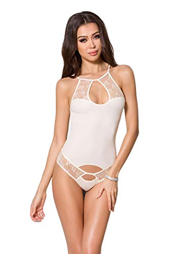 Selente Luxury Love edles 2-teiliges Damen Dessous-Set (made in EU) aus Body & exklusiver Satin-Augenbinde (S/M, creme_2) von Selente