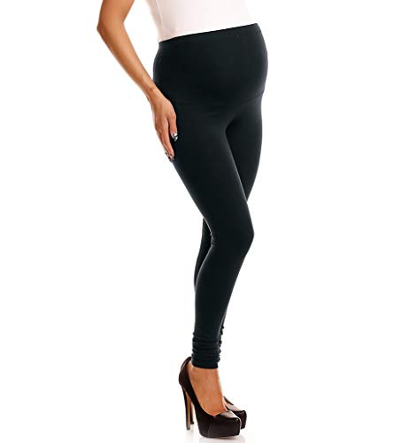 Selente Mummy Love Damen Lange Umstandshose/Umstandsleggins/Umstandstreggins (Made in EU) für die Schwangerschaft, Leggins Schwarz, L-XL von Selente