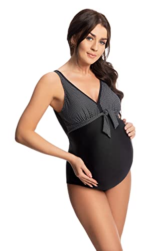 Selente Mummy Love Umstands-Bademode/Schwangerschafts-Badeanzug / -Tankini Made in EU, Badeanzug Schwarz mit Punkte, Gr. 38 von Selente