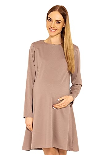 Selente Mummy Love modisches Umstandskleid (Made in EU) Schwangerschaftskleid Umstands-Freizeitkleid (L/XL, Langarm Cappuccino) von Selente