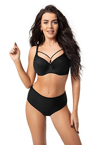 Selente My Secret Damen D8051 moderner Bikini mit Bügel-Top in großen Größen (Made in EU), Schwarz mit Schnürung, Gr. 75C/Slip 38 von Selente