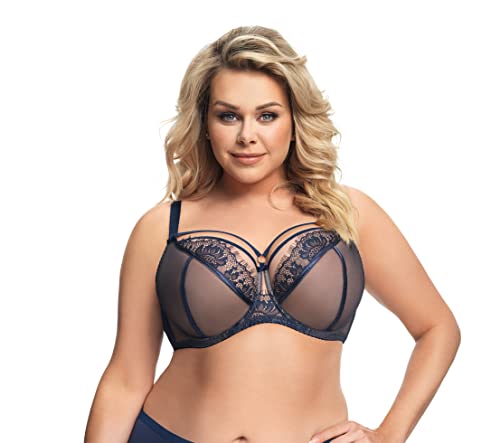 Selente My Secret K496 Damen BH große Größen Made in EU mit exklusivem Wäschenetz, Dunkelblau, Gr. 100E von Selente