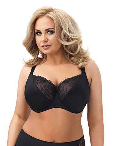 Selente My Secret bh01 Damen Bügel-BH (Made in EU) mit idealer Passform, Big-BH ungepolstert Schwarz, Gr. 85F von Selente
