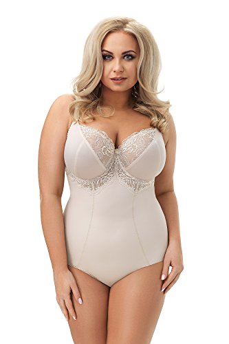 Selente sw02 Shapingbody (Made in EU) figurformder Bügel-Body mit eleganter Spitzenverzierung, beige ungepolstert, Gr. 80F von Selente