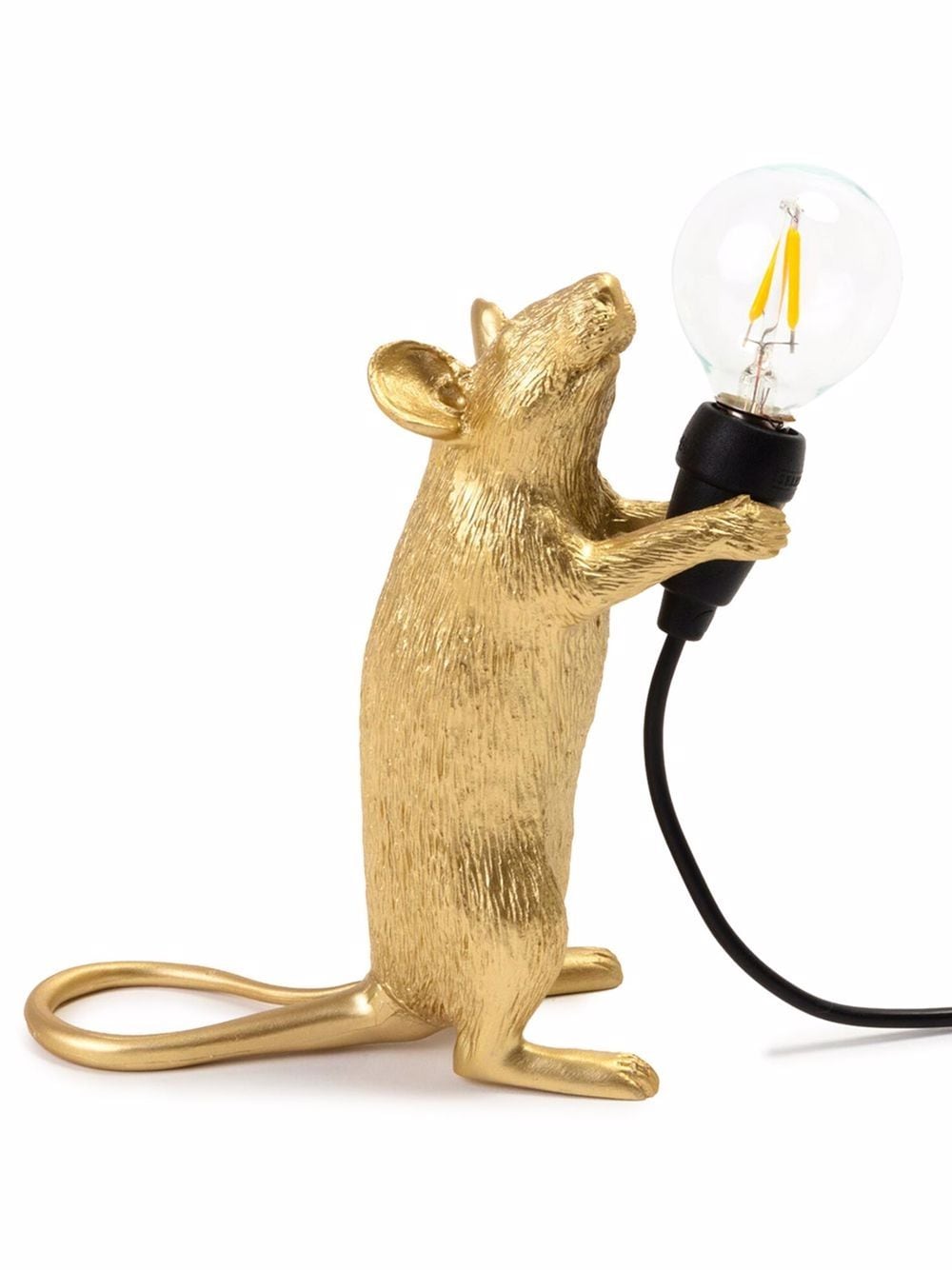 Seletti Lampe mit stehender Maus - Gold von Seletti