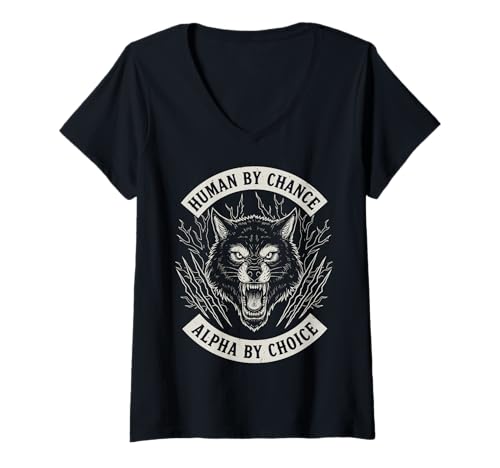 Damen Mensch durch Zufall Alpha von Choice T-Shirt mit V-Ausschnitt Damen Mensch durch Zufall Alpha von Choice T-Shirt mit V-Ausschnitt von Self-Awareness Studios