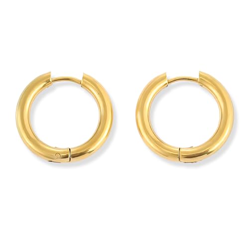 Self Love Club® Creolen Ohrringe vergoldet für Damen aus Edelstahl in Gold & Silber, 316L Chirurgenstahl Kreolen, Wasserfest & Hautverträglich (20 mm, Gold) von Self Love Club