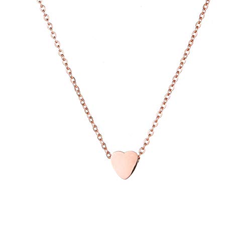 Self Love Club® Filigrane Halskette Damen vergoldet mit Herz Anhänger aus Edelstahl in Roségold - Wasserfeste & Hautverträgliche 316L Chirurgenstahl Kette von Self Love Club