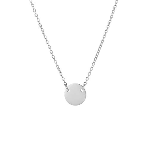 Self Love Club® Filigrane Halskette Damen mit verbundenem Kreis Anhänger aus Edelstahl in Silber - Wasserfeste & Hautverträgliche 316L Chirurgenstahl Kette von Self Love Club