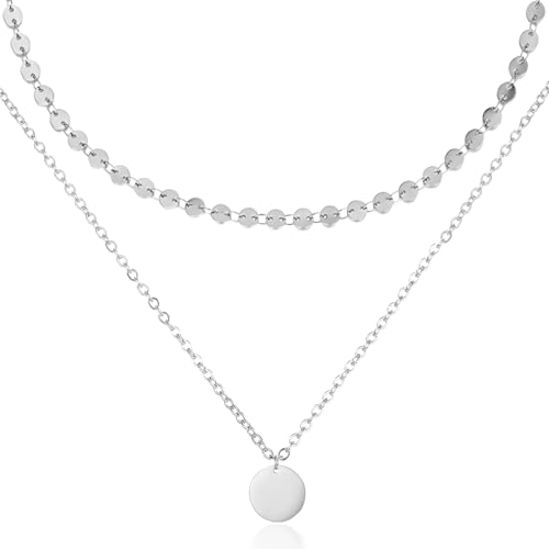 Self Love Club® Halsketten Set für Damen aus Edelstahl in Gold & Silber, 18K vergoldete layering Ketten, Wasserfest & Hautverträglich (Silber) von Self Love Club