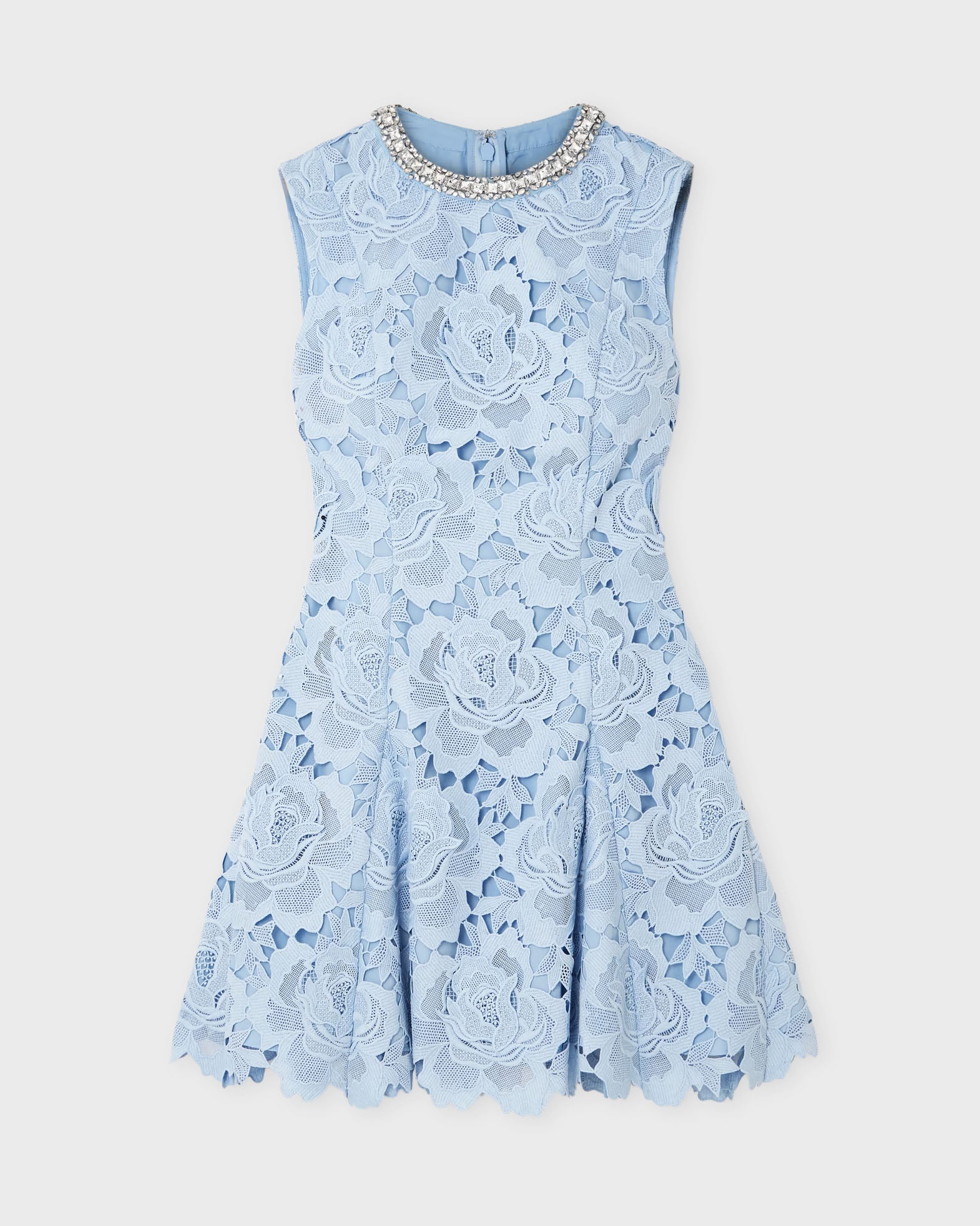 Self-Portrait Dress Blue Flower Lace Mini Blue von Self-Portrait