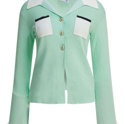 Self-portrait Grünes Rippstricktop von Self Portrait