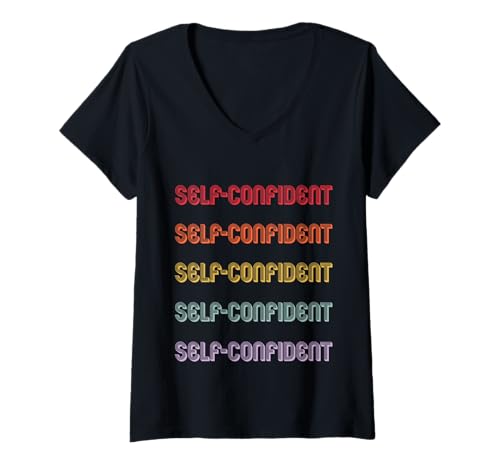 Damen Selbstbewusst T-Shirt mit V-Ausschnitt Damen Selbstbewusst T-Shirt mit V-Ausschnitt von Self-confident Apparel