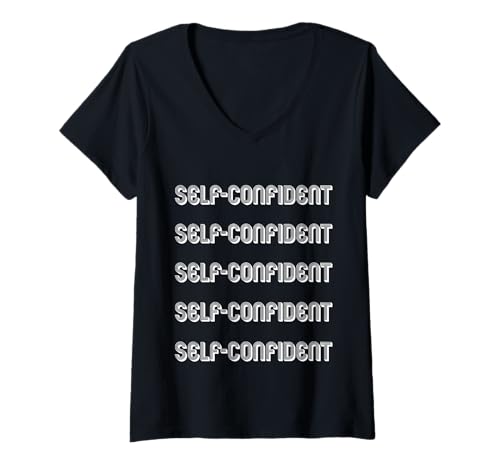 Damen Selbstbewusst T-Shirt mit V-Ausschnitt Damen Selbstbewusst T-Shirt mit V-Ausschnitt von Self-confident Apparel