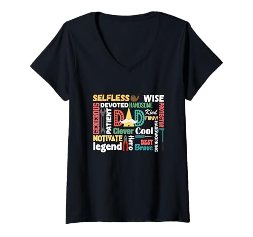Damen Papa Legend Cool Mutig Clever Lustig Am Besten T-Shirt mit V-Ausschnitt Damen Papa Legend Cool Mutig Clever Lustig Am Besten T-Shirt mit V-Ausschnitt von Selfless Wise Devoted Handsome Protector