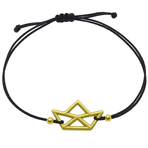 Selfmade Jewelry Armband Damen Boot Gold Größenverstellbares Makramee Armbändchen Handgemacht in Deutschlnad Inkl. Geschenk-Verpackung (Gold) von Selfmade Jewelry