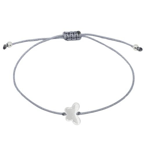 Selfmade Jewelry Armband Schmetterling Silber, Größenverstellbar, Inkl. Geschenkverpackung, Handmade in Germany - Ideal als Geschenk Mädchen (Grau) von Selfmade Jewelry
